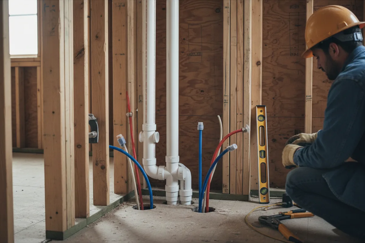 Drain and supply rough-in during Drain Cleaning in Dongola